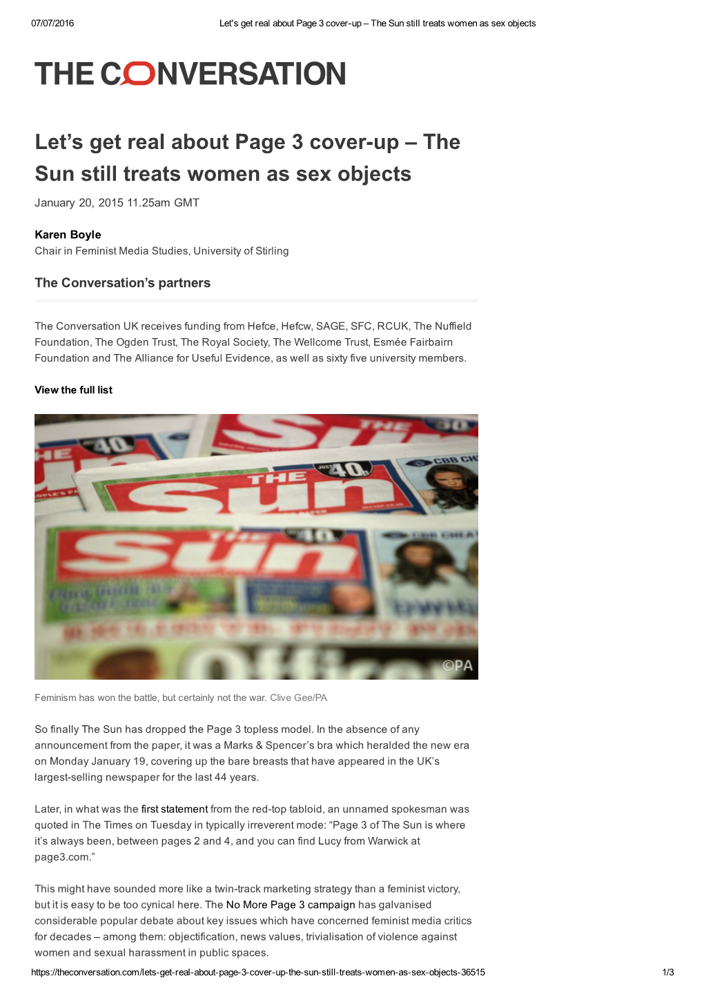 Let's Get Real About Page 3 Coverup – the Sun Still Treats Women As Sex