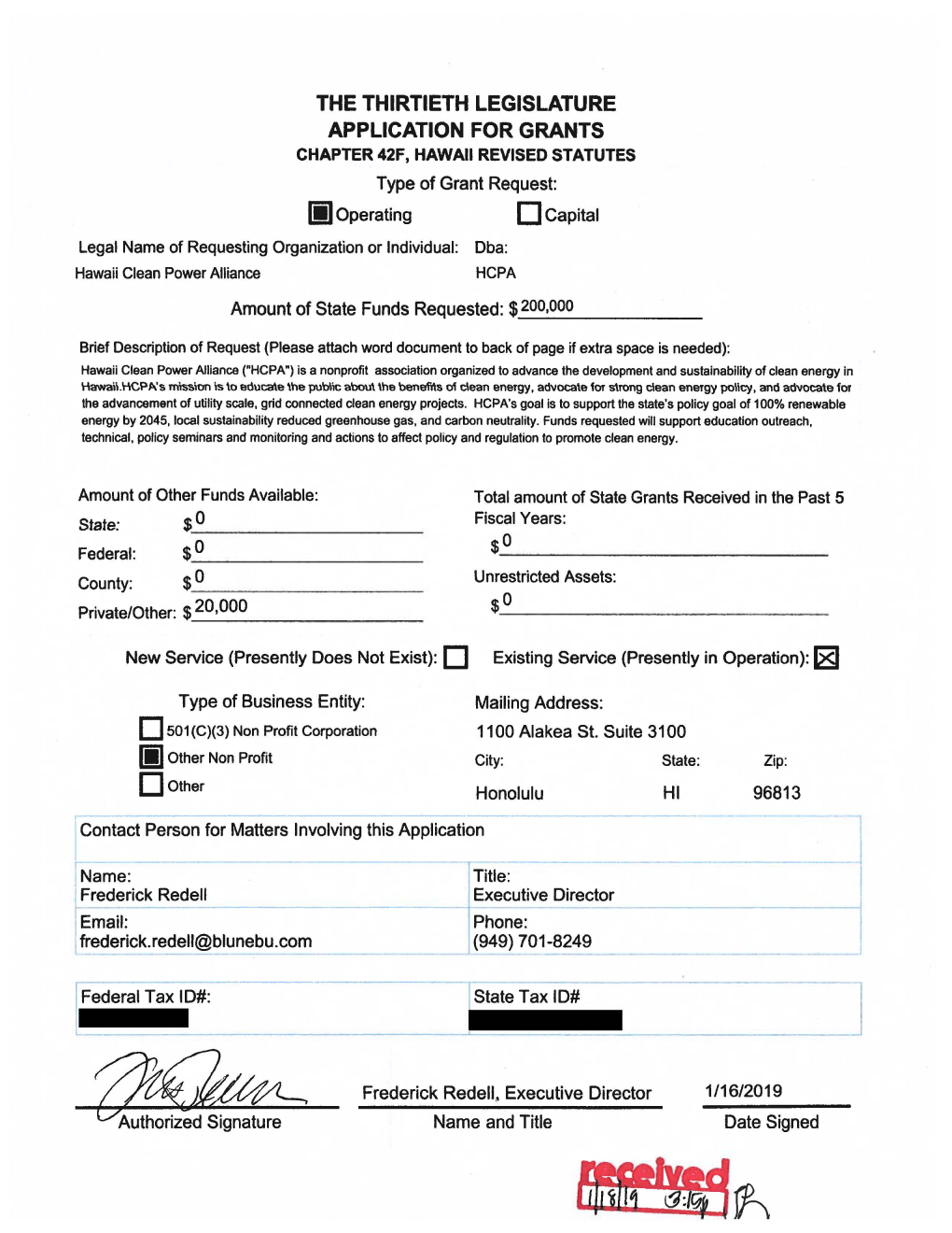 Hawaii Clean Power Alliance OP Redacted.Pdf