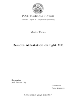 Remote Attestation on Light VM