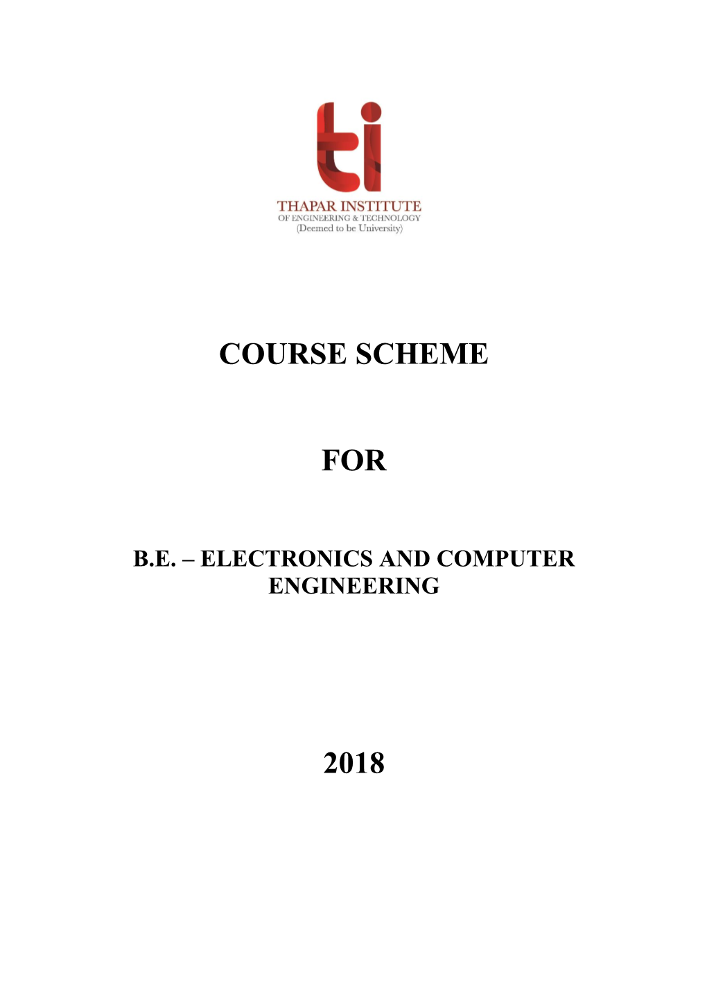 Course Scheme for 2018