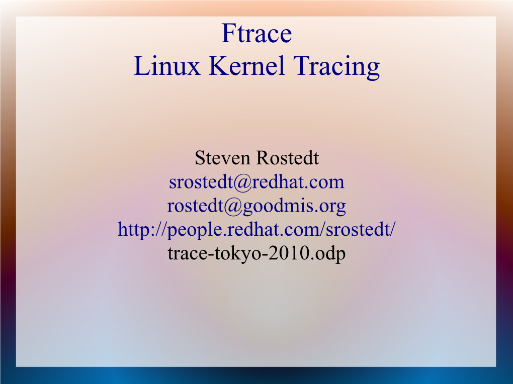 Ftrace Linux Kernel Tracing