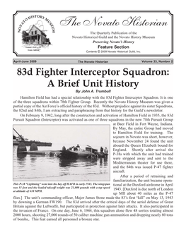 83D Fighter Interceptor Squadron: a Brief Unit History by John A