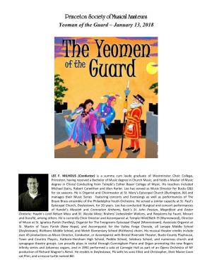 Cast for Yeomen of the Guard