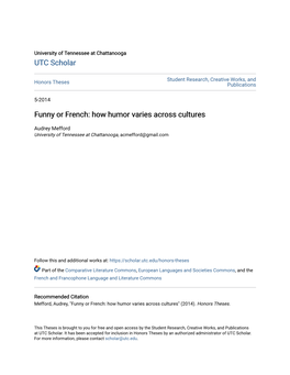 Funny Or French: How Humor Varies Across Cultures