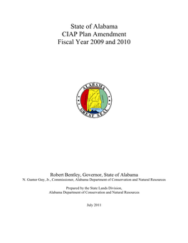 State of Alabama CIAP Plan Amendment Fiscal Year 2009 and 2010