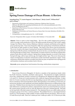Spring Freeze Damage of Pecan Bloom: a Review