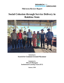 Social Cohesion Through Service Delivery in Rakhine State