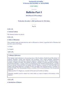 Bulletin-Part I