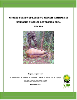Ground Survey of Large to Medium Mammals In