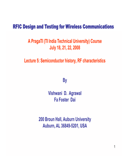 RFIC Design and Testing for Wireless Communications