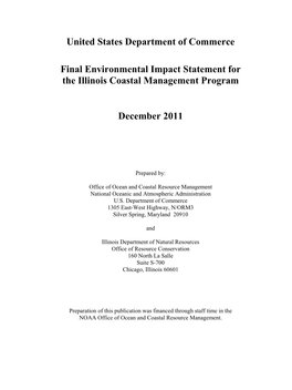 Final Environmental Impact Statement for the Illinois Coastal Management Program