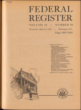 Federal Register Volume 32 • Number 50