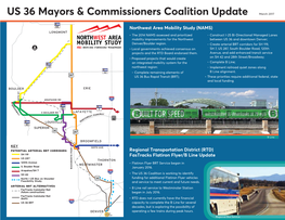 US 36 Mayors & Commissioners Coalition Update March 2017