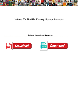 Where to Find Eu Driving Licence Number