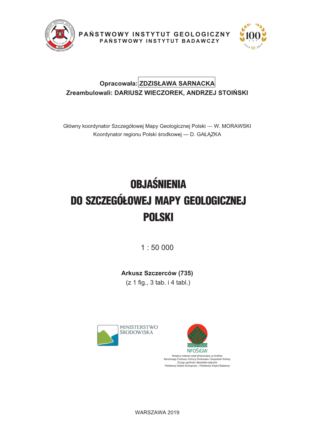 Objaœnienia Do Szczegółowej Mapy Geologicznej Polski