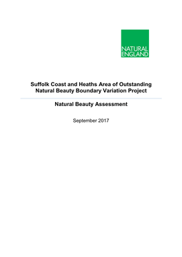 Suffolk Coast and Heaths Area of Outstanding Natural Beauty Boundary Variation Project