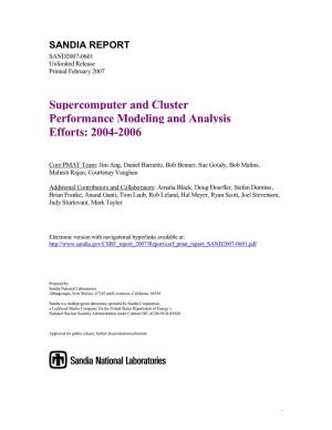 Supercomputer and Cluster Performance Modeling and Analysis Efforts: 2004-2006