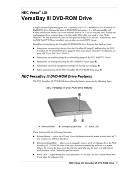 NEC Versa LX, Lxi, SX Versabay III DVD-ROM Reader