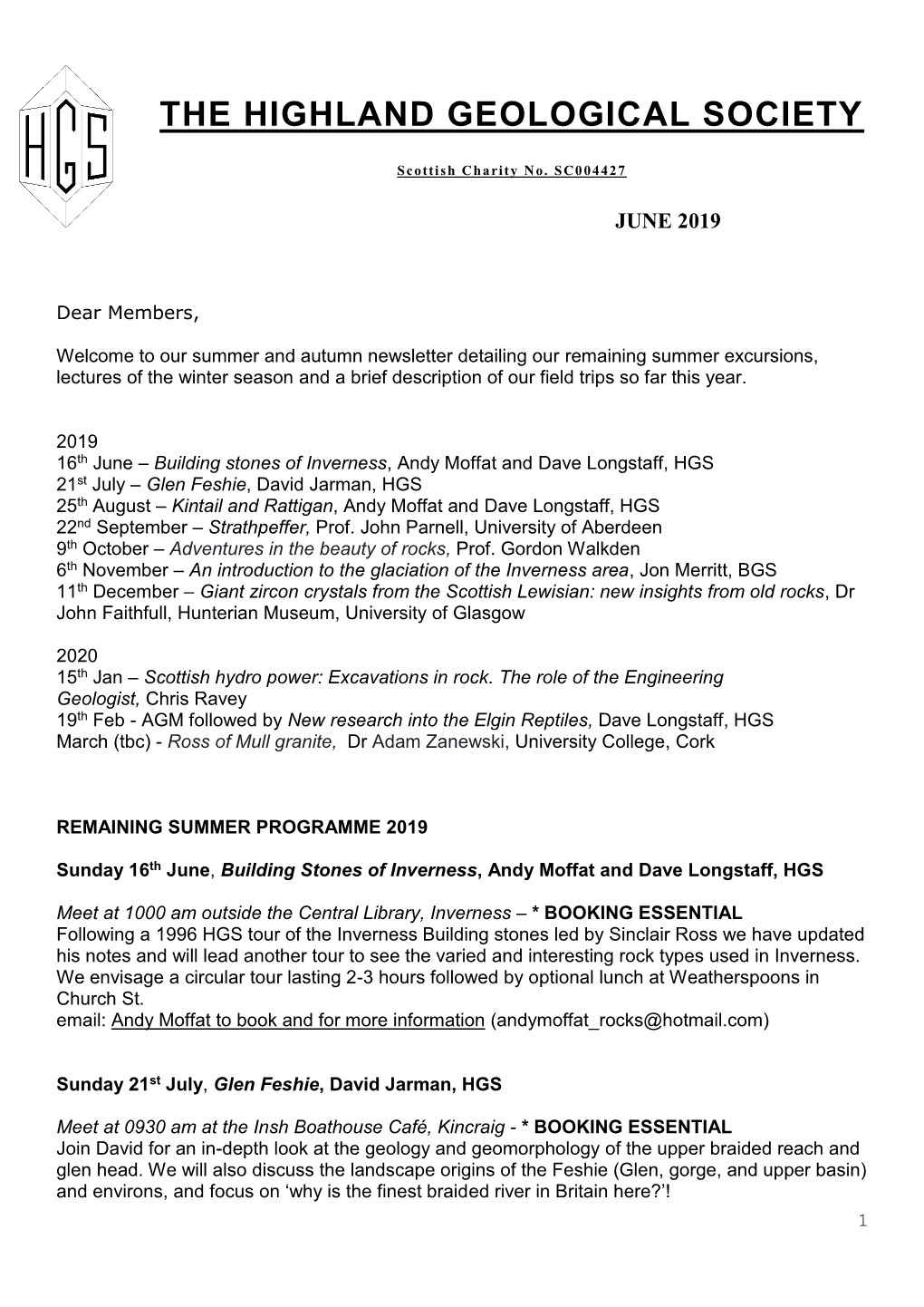 The Highland Geological Society