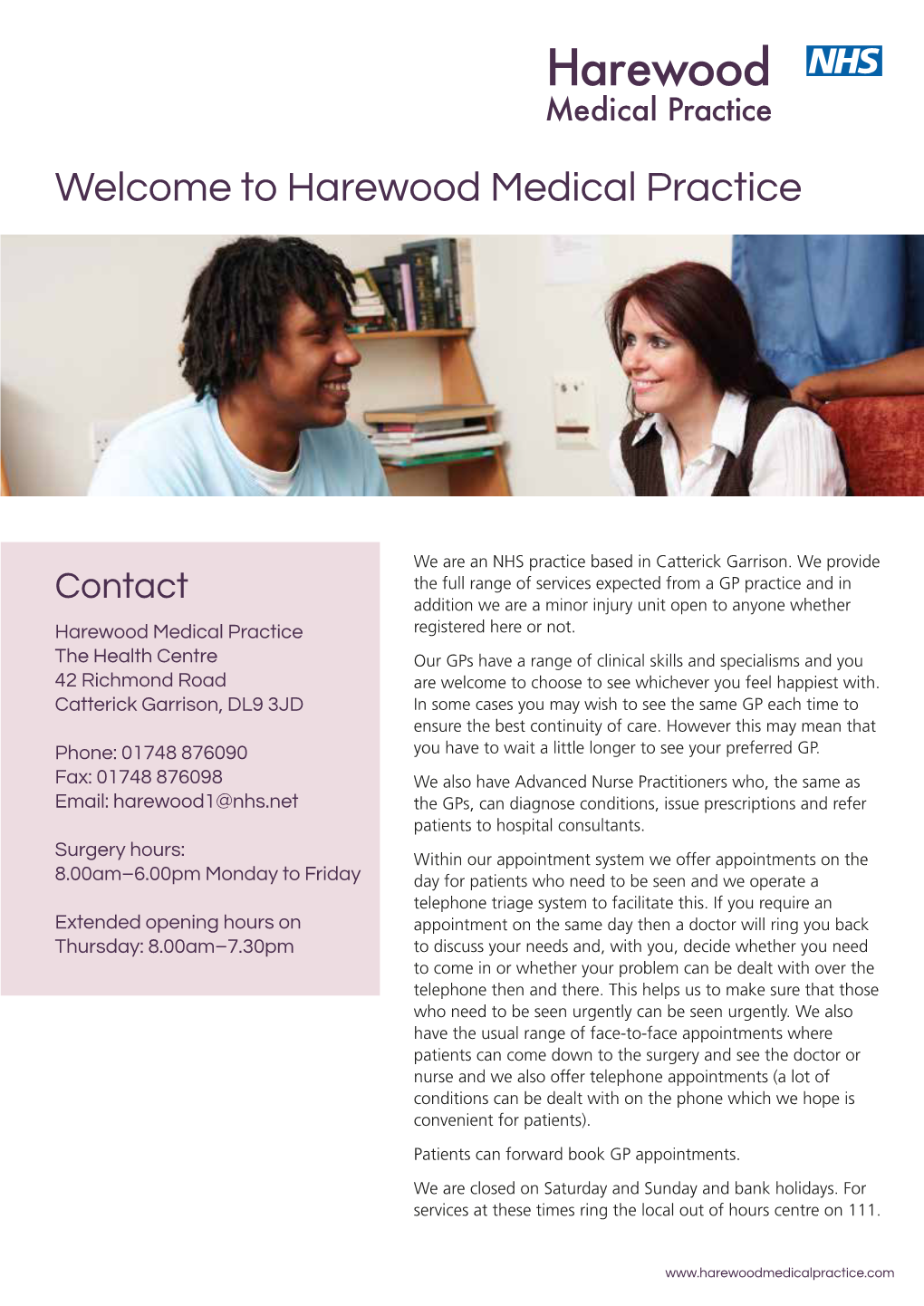 Harewood Medical Practice Welcome to Harewood Medical Practice