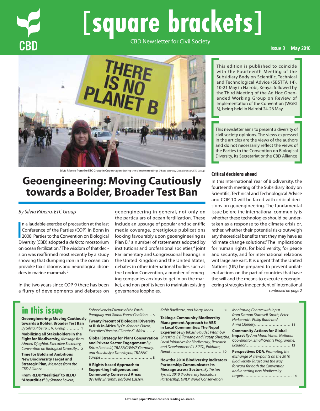 [Square Brackets] CBD Newsletter for Civil Society Issue 3 | May 2010