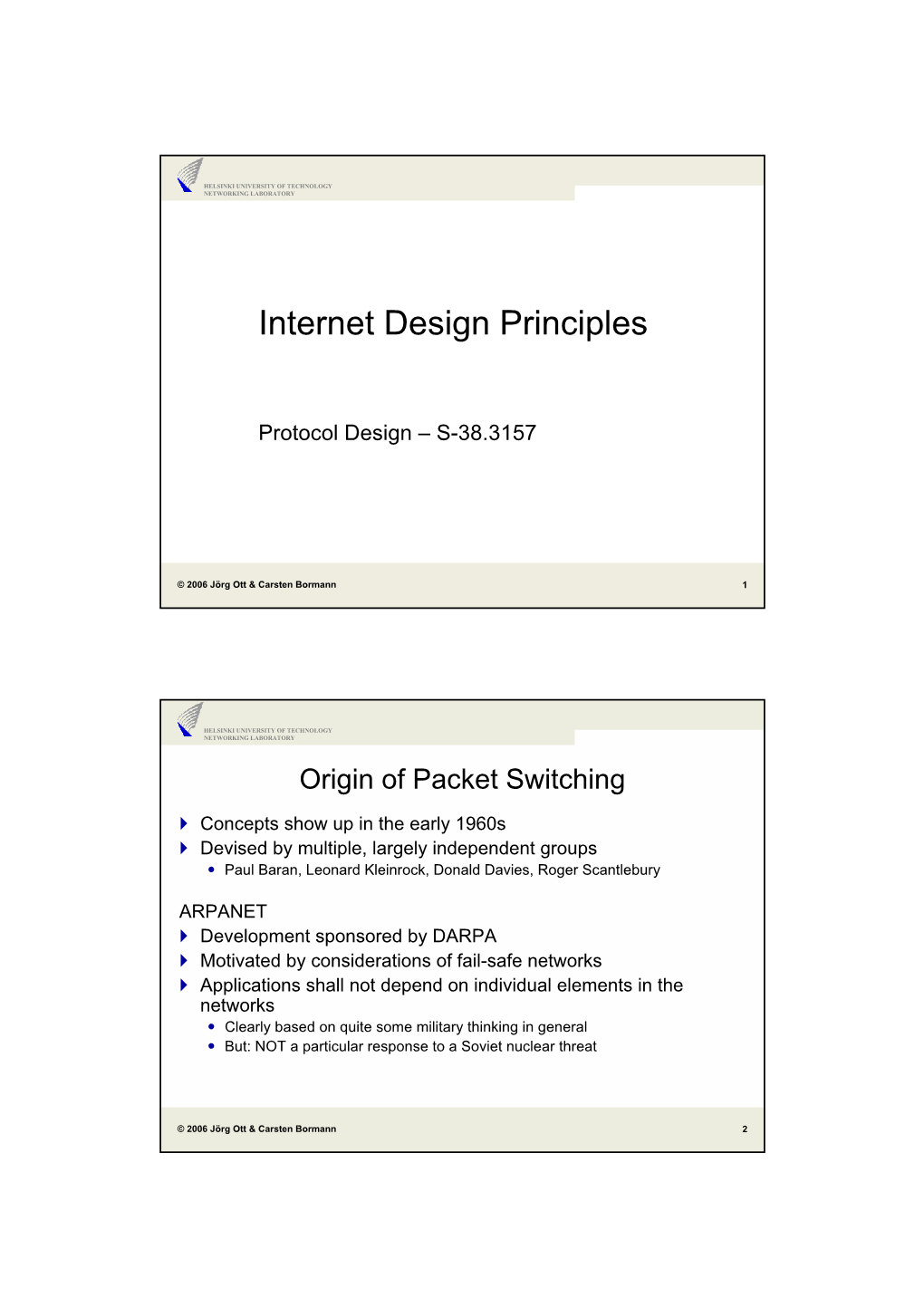 Internet Design Principles
