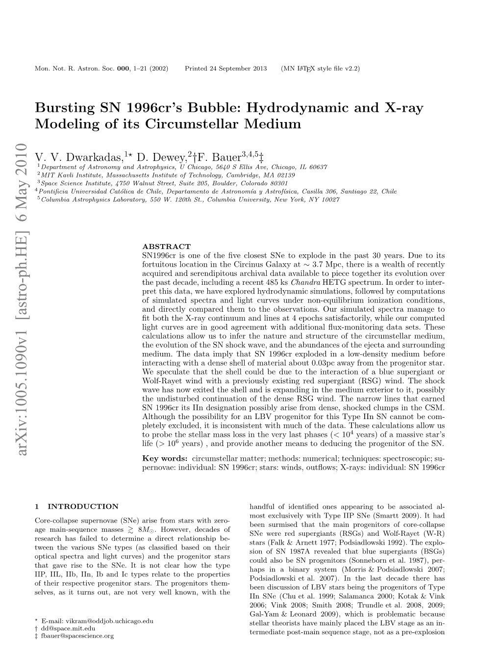 Hydrodynamic and X-Ray Modeling of Its Circumstellar Medium