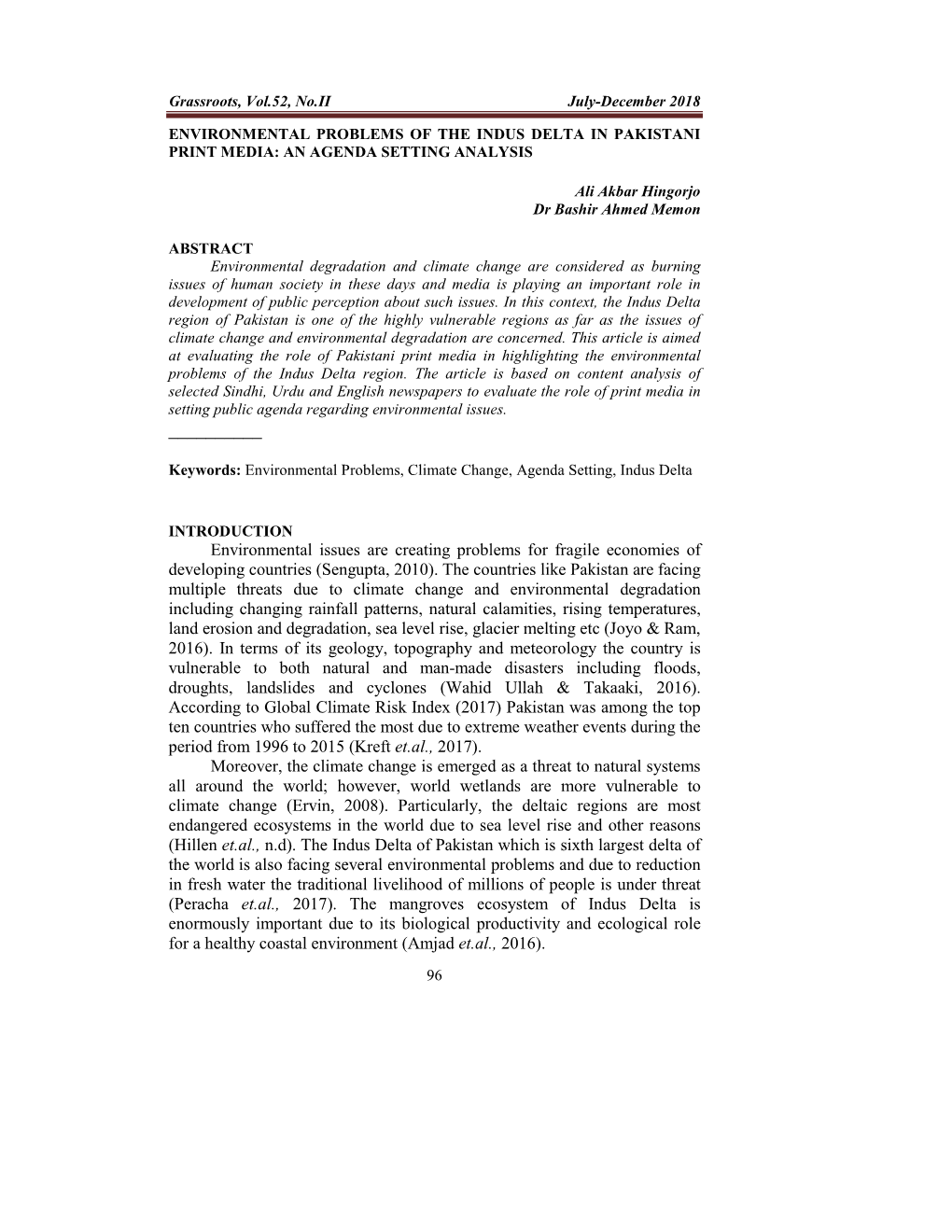 Environmental Issues Are Creating Problems for Fragile Economies of Developing Countries (Sengupta, 2010)