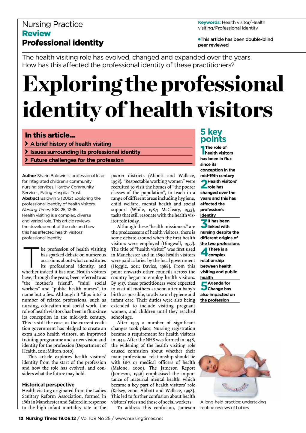 Exploring the Professional Identity of Health Visitors 5 Key in This Article