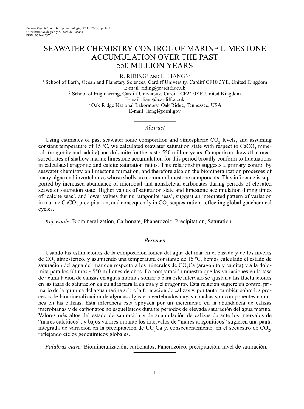 Seawater Chemistry Control of Marine Limestone Accumulation Over the Past 550 Million Years