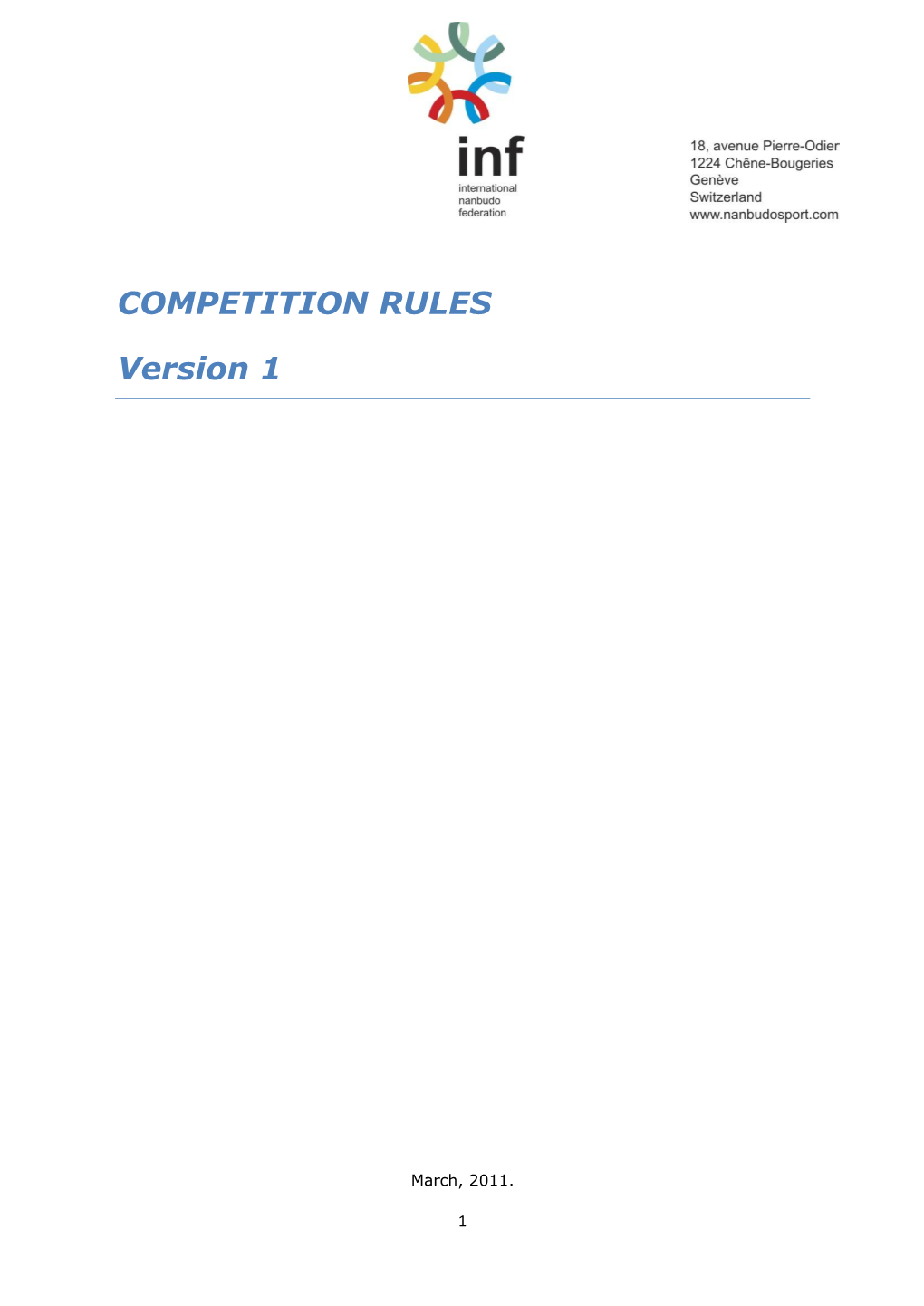 COMPETITION RULES Version 1