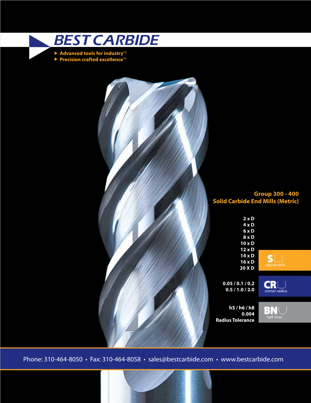 Group 300 - 400 Solid Carbide End Mills (Metric)