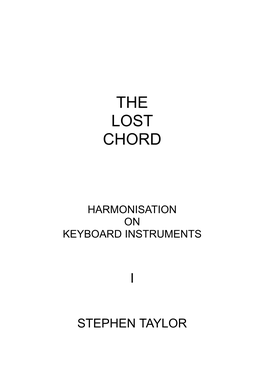 Harmonisation on Keyboard Instruments