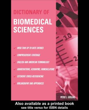 Dictionary of Biomedical Sciences