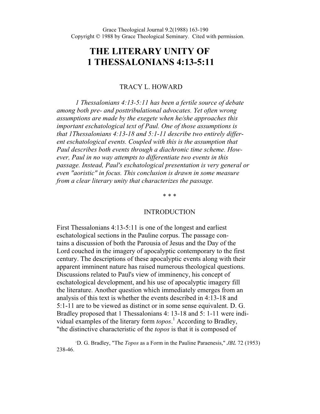 The Literary Unity of 1 Thessalonians 4:13-5:11