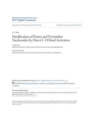 Modification of Purine and Pyrimidine Nucleosides by Direct C-H Bond Activation