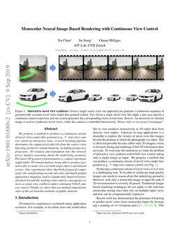 Monocular Neural Image Based Rendering with Continuous View Control