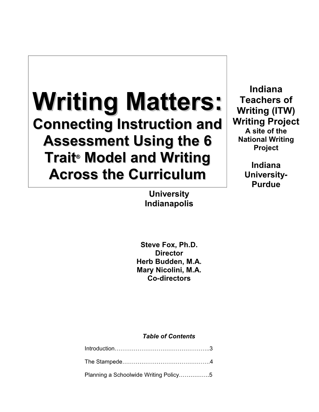 Indiana Teachers of Writing (ITW)