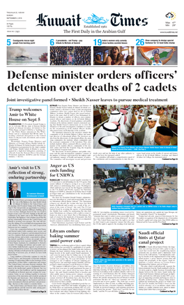 Defense Minister Orders Officers' Detention Over Deaths of 2 Cadets