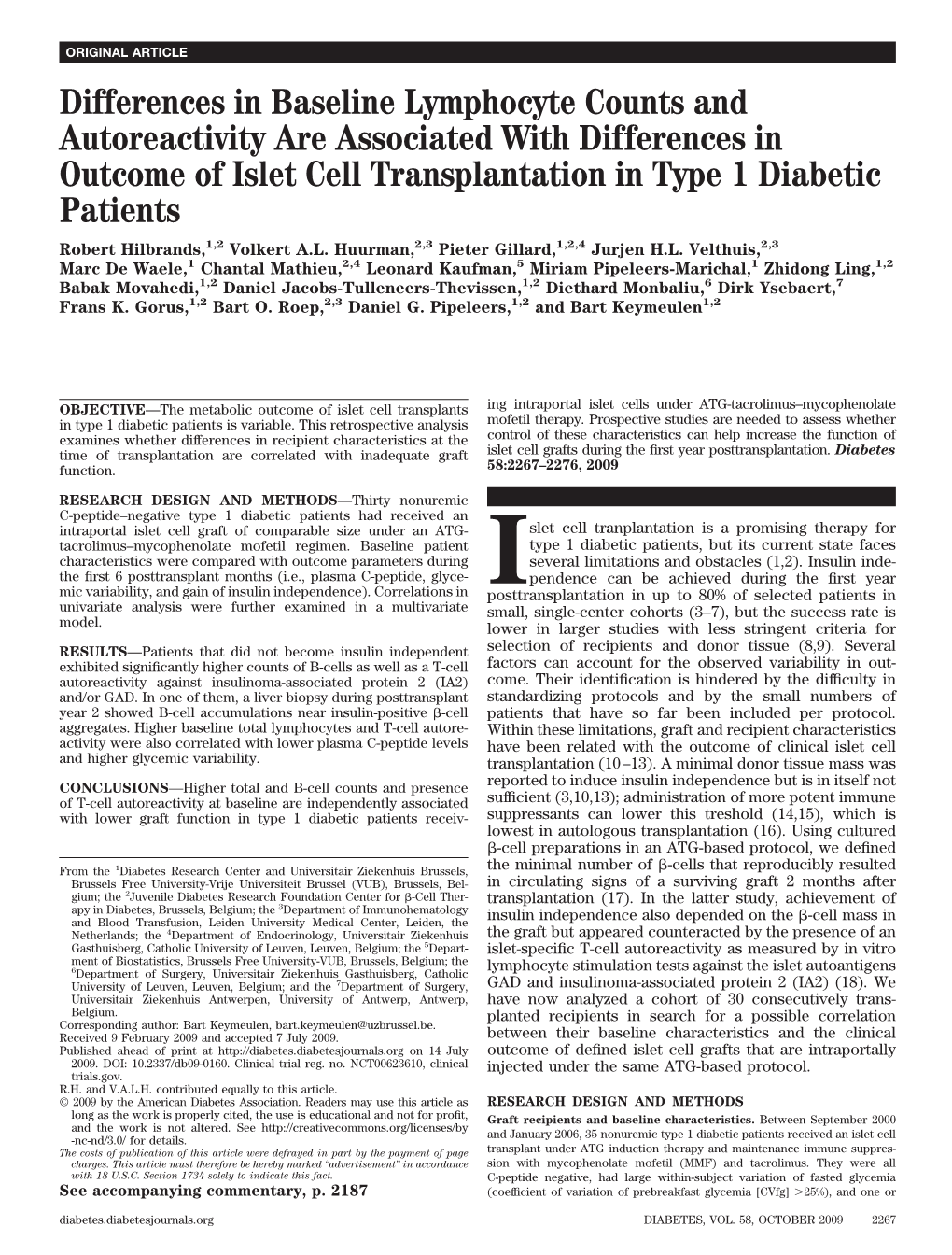 Differences in Baseline Lymphocyte Counts and Autoreactivity Are