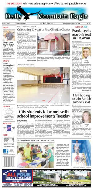 City Students to Be Met with School Improvements Tuesday