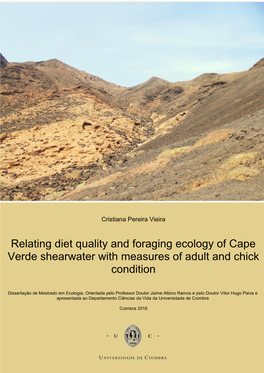 Relating Diet Quality and Foraging Ecology of Cape Verde Shearwater with Measures of Adult and Chick Condition