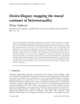 Desire/Disgust: Mapping the Moral Contours of Heterosexuality