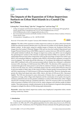 The Impacts of the Expansion of Urban Impervious Surfaces on Urban Heat Islands in a Coastal City in China