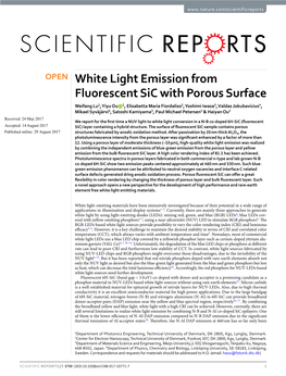 White Light Emission from Fluorescent Sic with Porous Surface