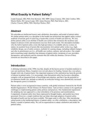 What Exactly Is Patient Safety?