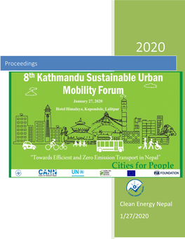 Clean Energy Nepal 1/27/2020 Proceedings
