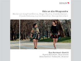 Ode an Die Rhapsodie Werke Von Siegfried Borris, Roger Boutry, Irlando Danieli, Claude Debussy, Lucien Excoffier, George Gershwin