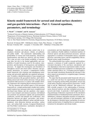 Kinetic Model Framework for Aerosol and Cloud Surface Chemistry and Gas-Particle Interactions – Part 1: General Equations, Parameters, and Terminology