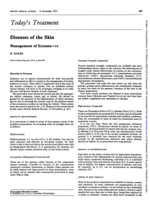 Today's Treatment Diseases of the Skin